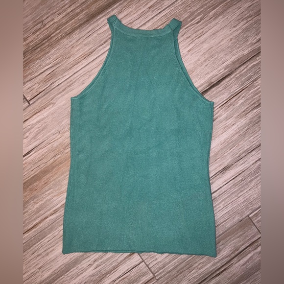 Green Vila Milano Top with Embroidered Pink Flowers - Picture 3 of 3